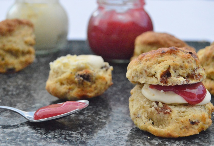 Earl Grey scones with raspberry curd
