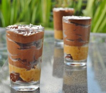 Quick and easy chocolate & cherry trifle pots