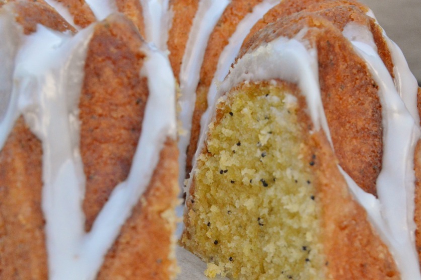 Spiced lime & poppy seed bundt drizzle cake