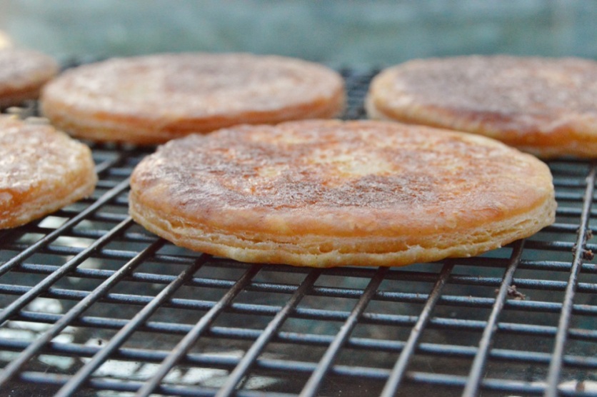 millefeuille pastry discs made