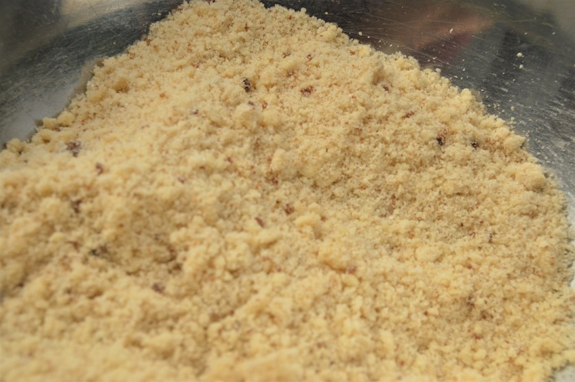 crumble mixture ready to sprinkle over