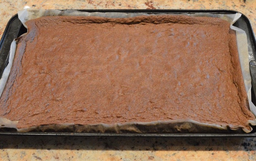 baked chocolate whisked sponge