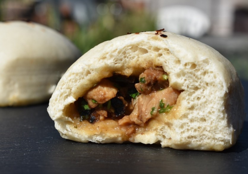 Spiced chinese pork filled steamed buns